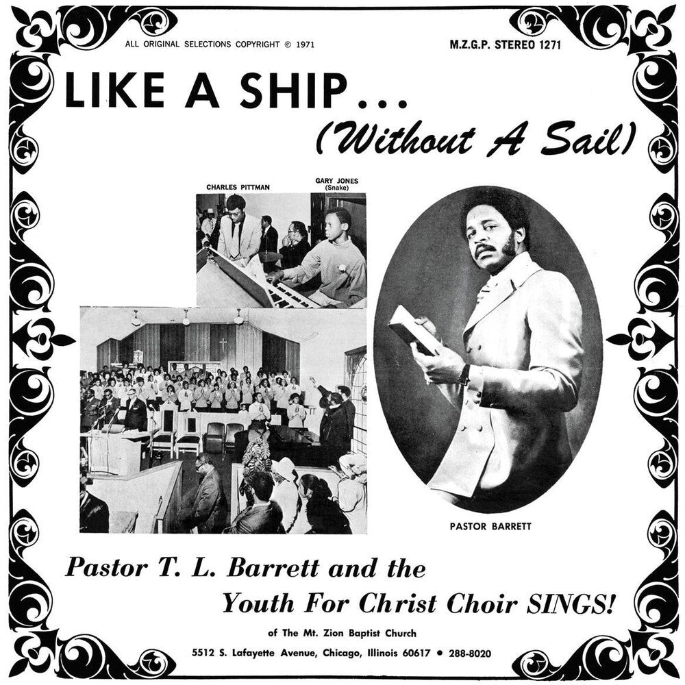 the album cover for Pastor T.L. Barrett & The Youth For Christ Choir - Like A Ship (Without A Sail) [Colored Vinyl]
