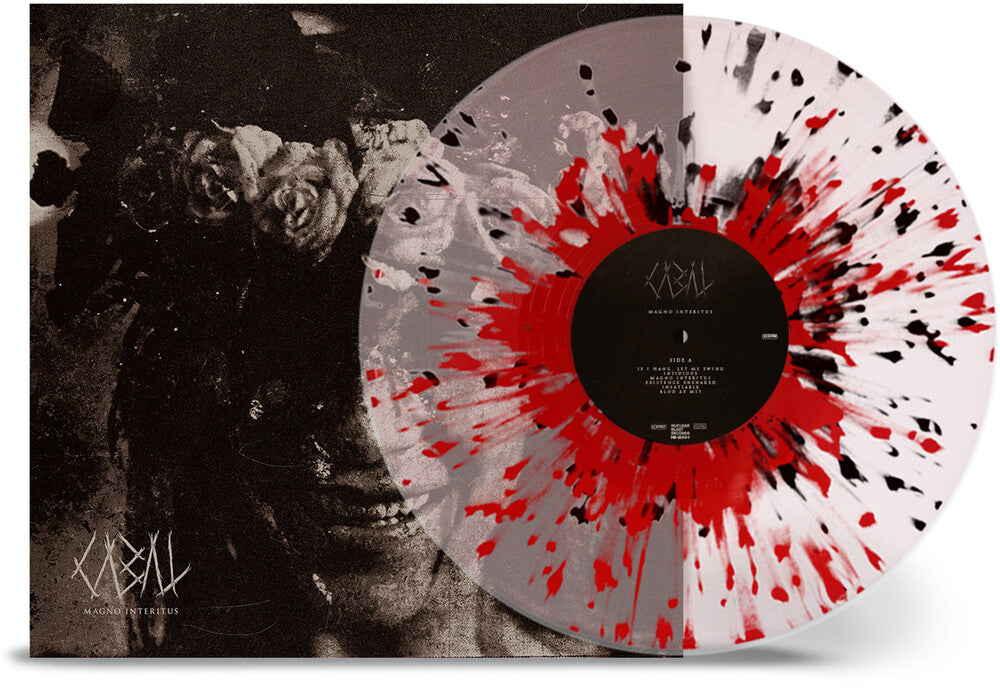 the album cover for Cabal - Magno Interitus - Crystal Clear & Red with Black Splatter