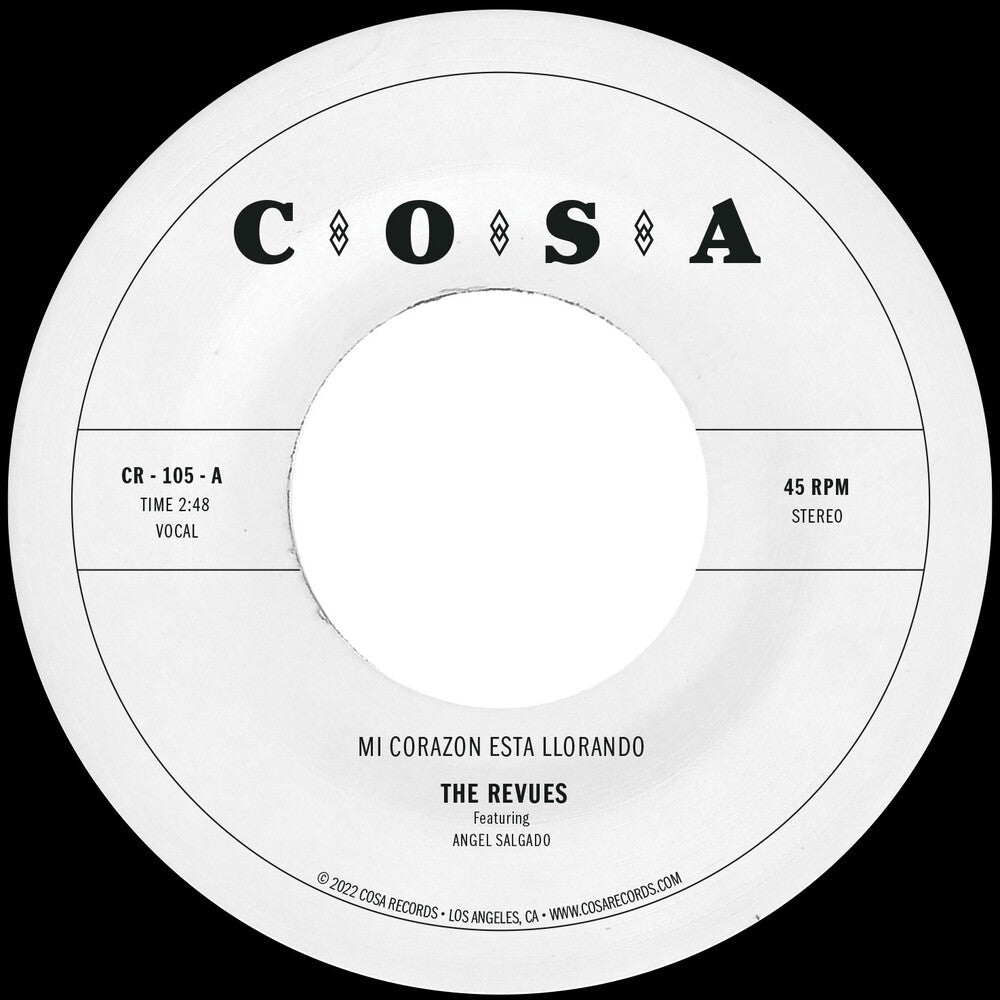 the album cover for Revues - Mi Corazon Esta Llorando - Black Swirl [Colored Vinyl]