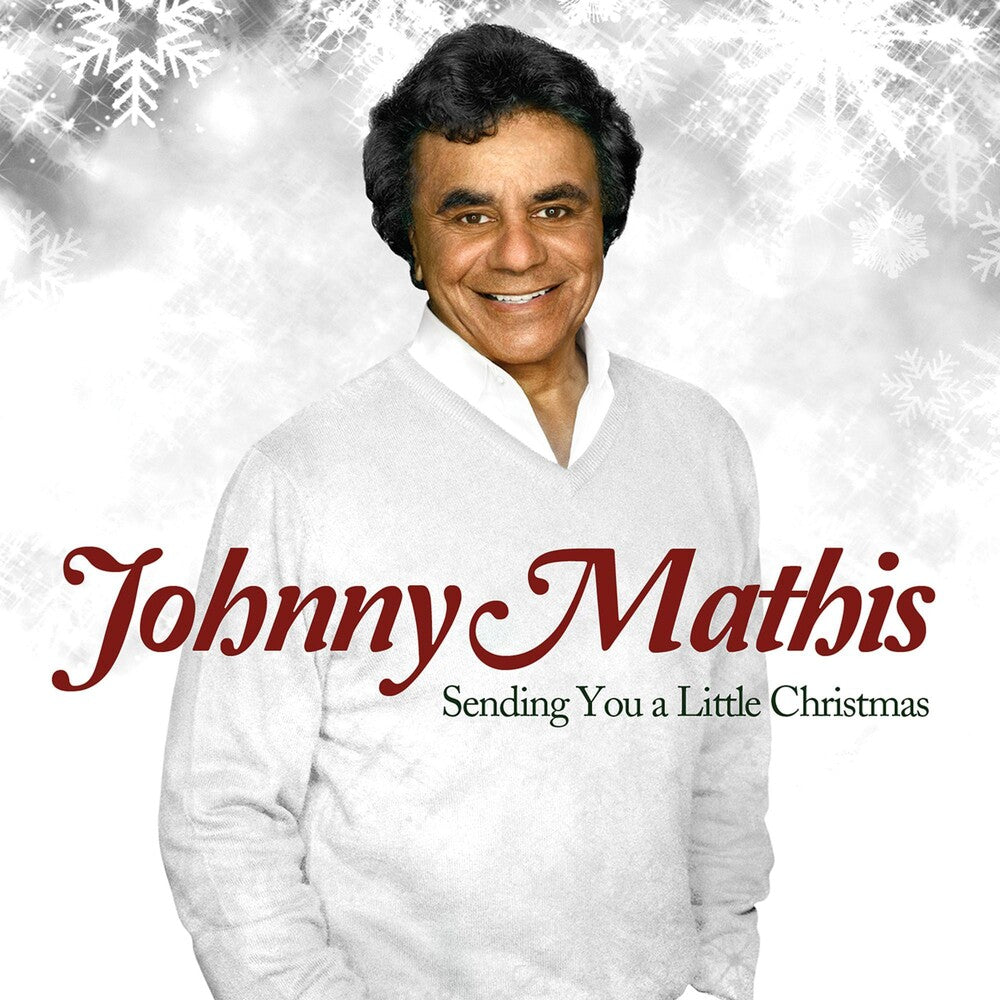 the album cover for Johnny Mathis - Sending You A Little Christmas [Colored Vinyl] (Gate) [Limited Edition]