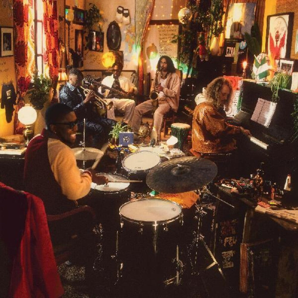 the album cover for Ezra Collective - Where I'm Meant To Be [Deluxe Orange & Yellow Marbled 2LP]