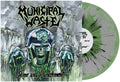 the album cover for Municipal Waste - Slime and Punishment [Limited Edition Gray & Mint Swirl W/ Black Splatter LP]