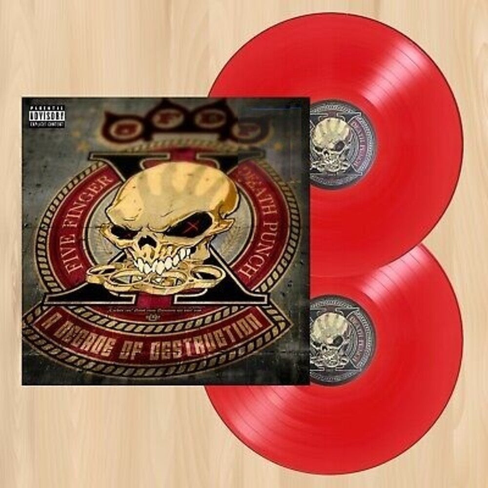 the album cover for Five Finger Death Punch - A Decade Of Destruction - Crimson Red [Colored Vinyl] [Limited Edition]