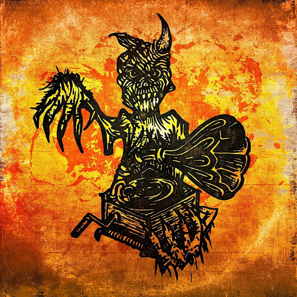 the album cover for Twiztid - Twiztid Presents: Songs Of Samhain, Vol. 2 - Haunted Record Player [Red Orange Marble LP] - Cancelled