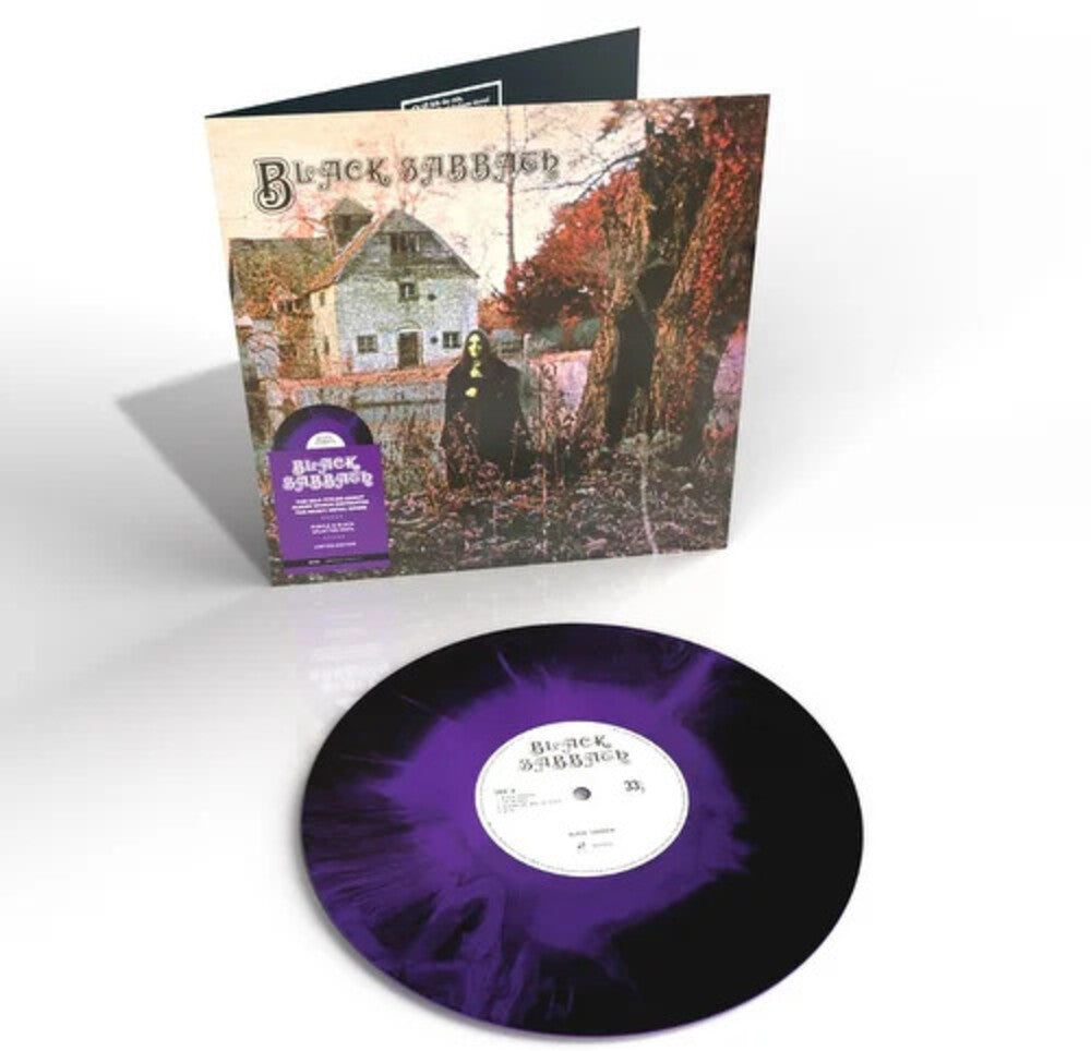 the album cover for Black Sabbath - Black Sabbath - Purple & Black Splatter Colored Vinyl