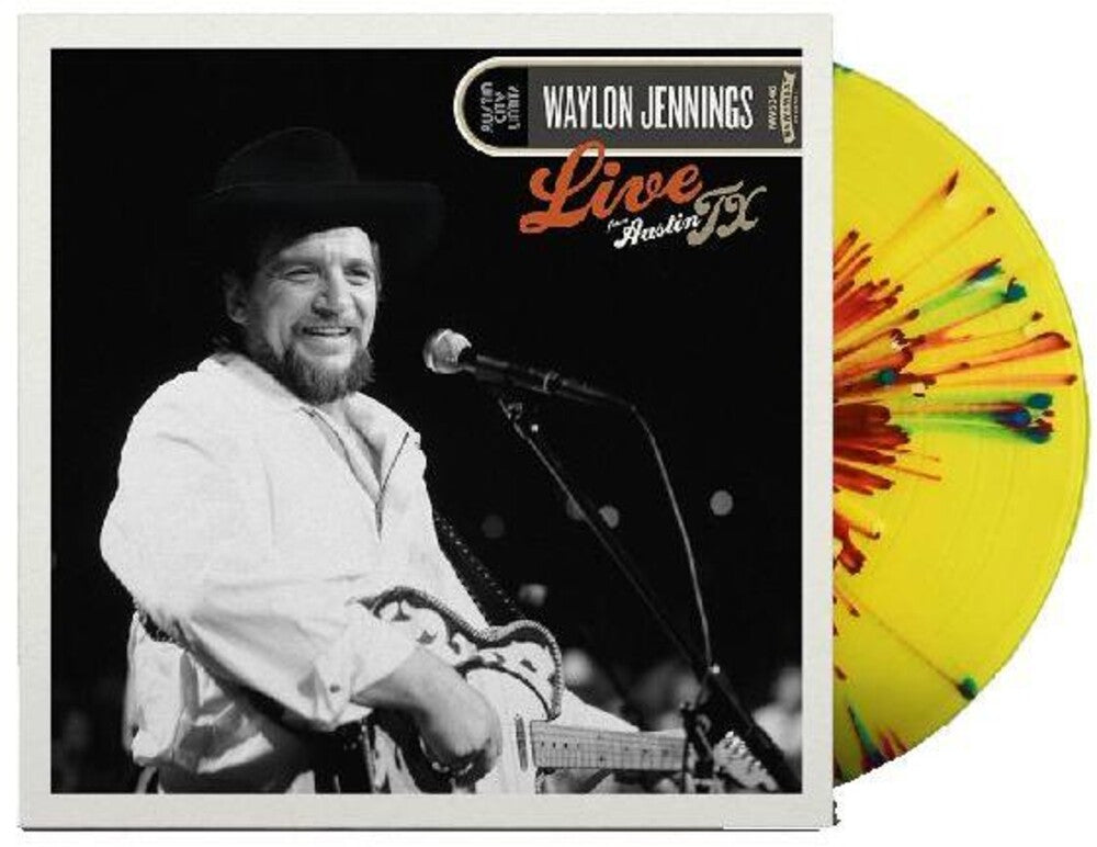 the album cover for Waylon Jennings - Live From Austin, TX ‘84 [Red/Yellow Splatter LP]
