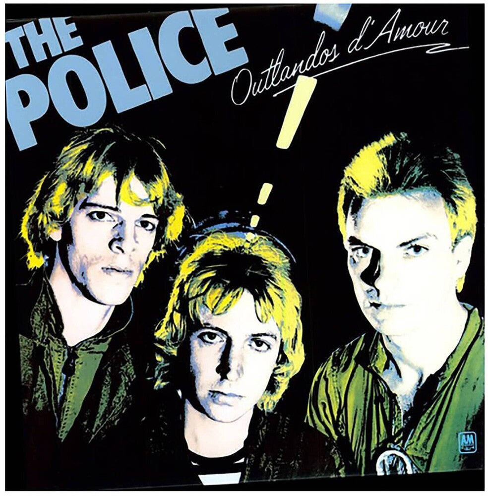 the album cover for The Police - Outlandos D'Amour - Limited Blue Colored Vinyl
