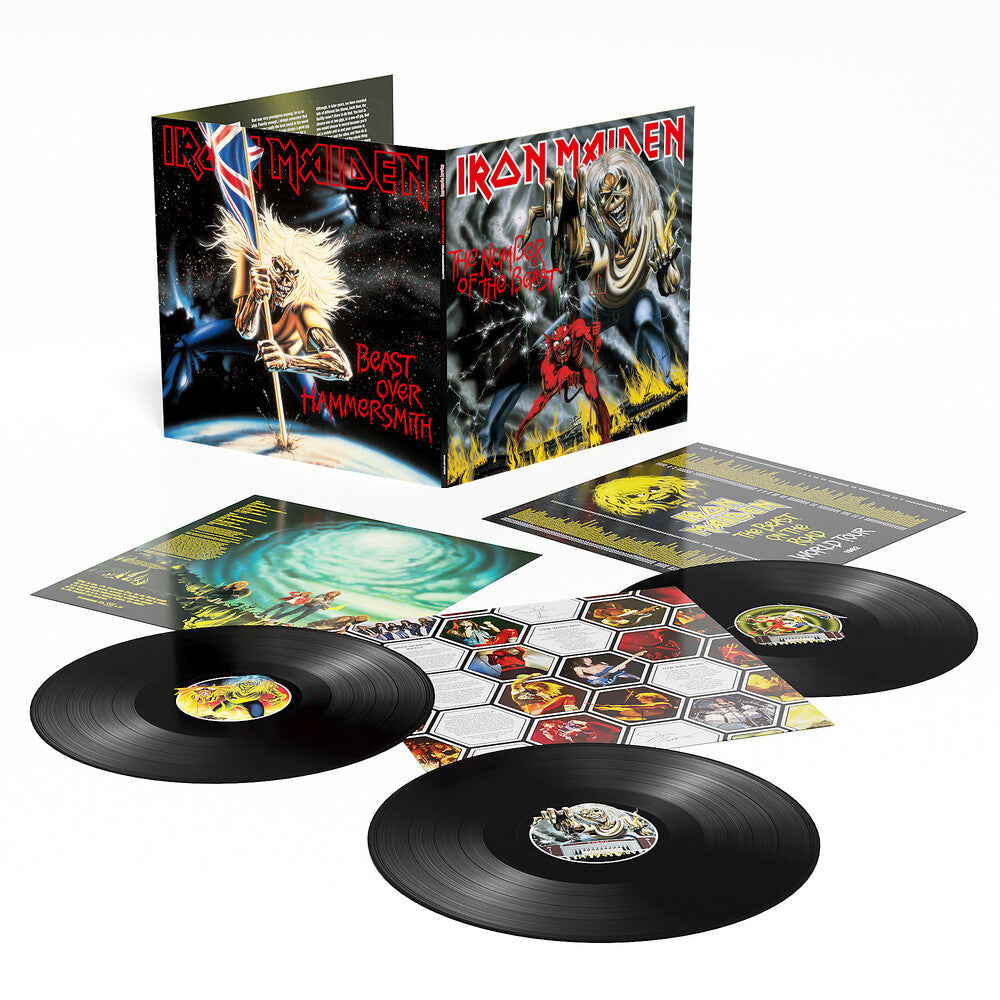 the album cover for Iron Maiden - Number of the Beast / Beast Over Hammersmith [Limited Edition 3LP]