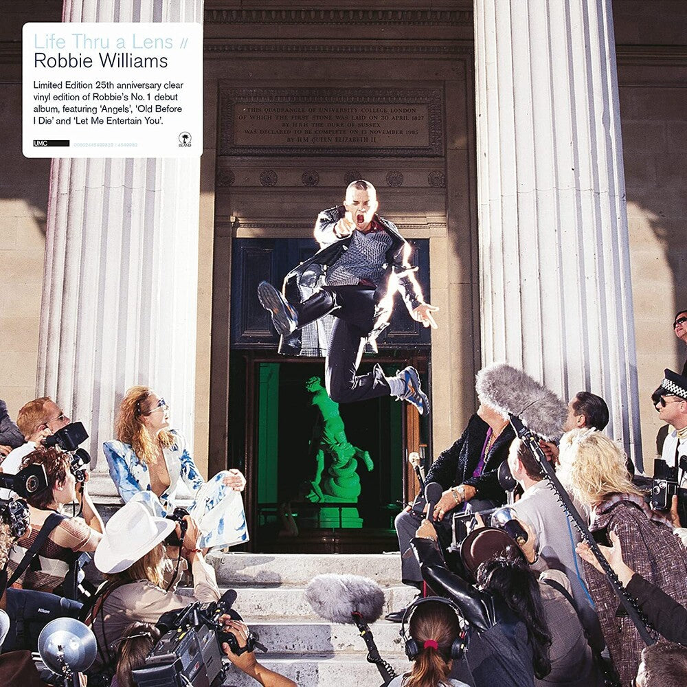 the album cover for Robbie Williams - Life Thru A Lens [Clear LP]