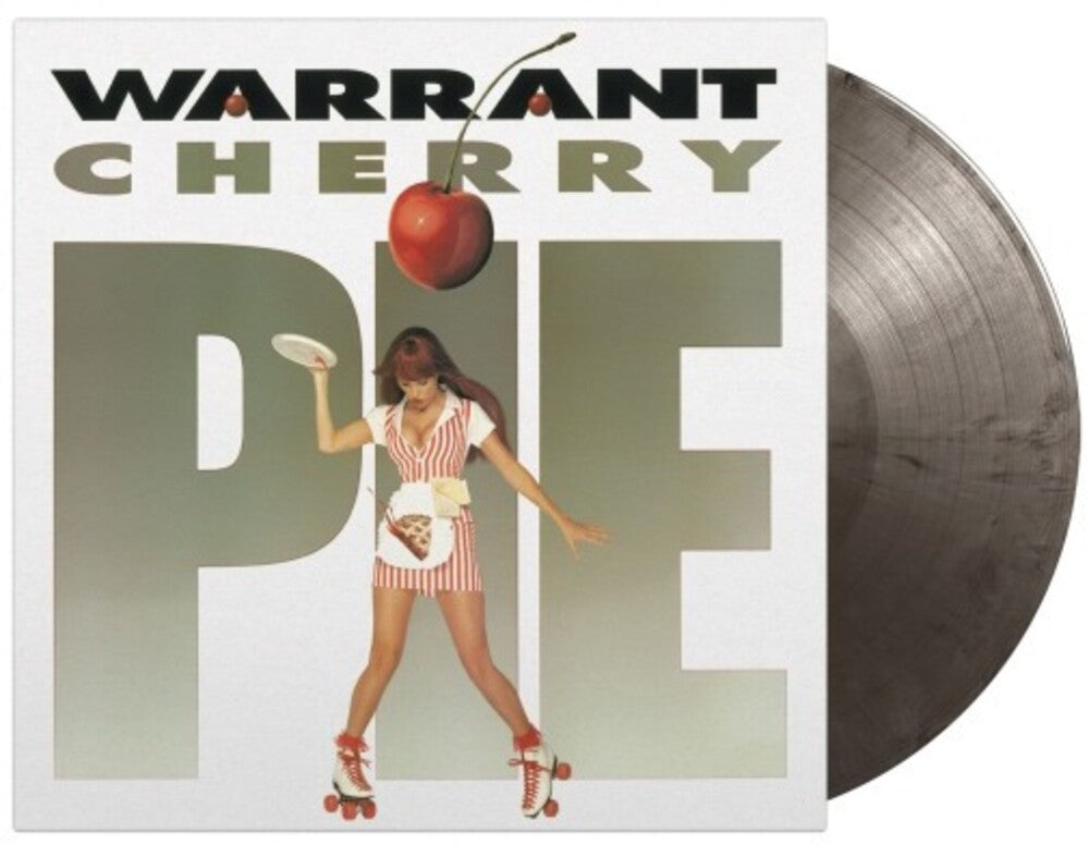 the album cover for Warrant - Cherry Pie [Limited Edition Silver & Black Marbled LP]