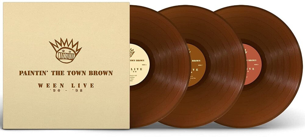the album cover for Ween - Paintin’ The Town Brown:  Ween Live 1990-1998 [Brown 3LP]