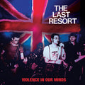 the album cover for Last Resort - Violence In Our Minds - Red/Blue Split (Blue)