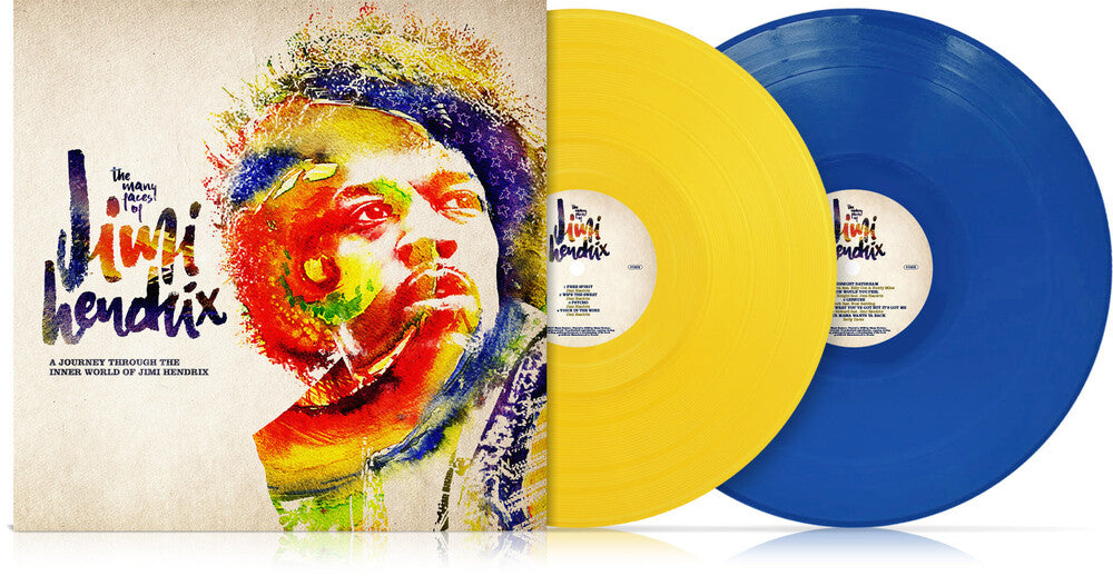 the album cover for Many Faces Of Jimi Hendrix / Various - Many Faces Of Jimi Hendrix / Various (Blue) [Colored Vinyl]