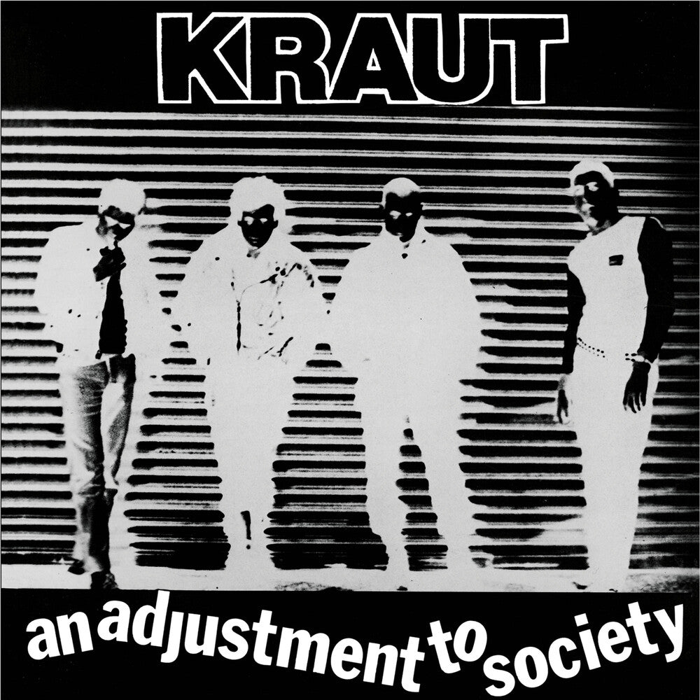 the album cover for Kraut - An Adjustment To Society - Black/White Splatter