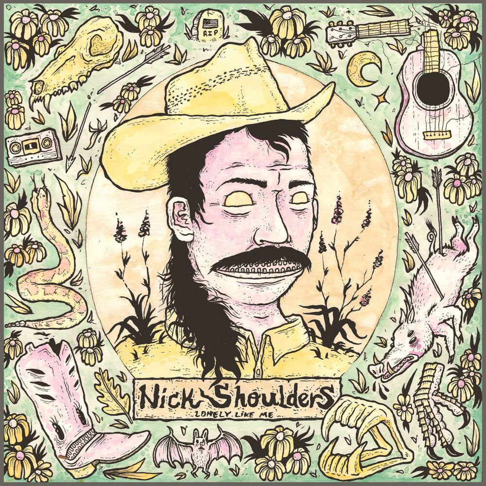 the album cover for Nick Shoulders - Lonely Like Me - Green/Yellow Marble [Colored Vinyl] (Grn)