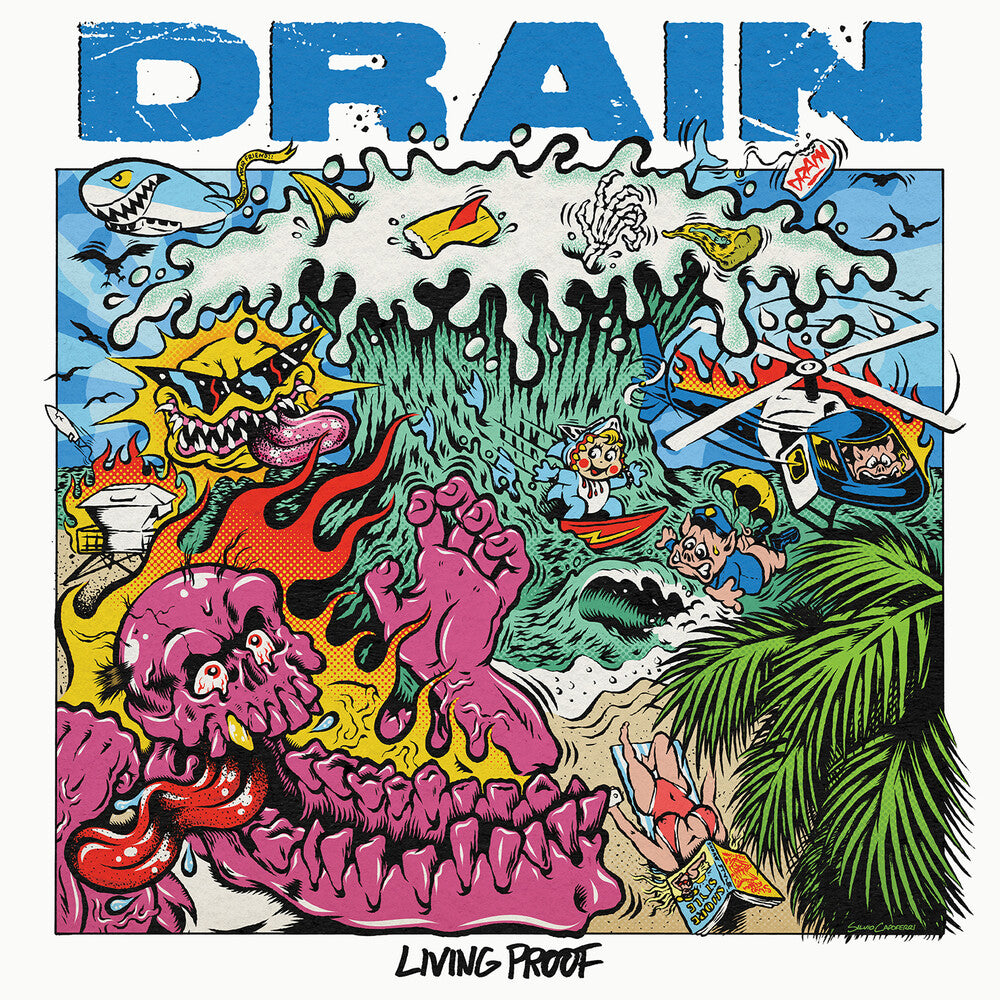 the album cover for Drain - Living Proof [Indie Exclusive Limited Edition Opaque Purple LP]
