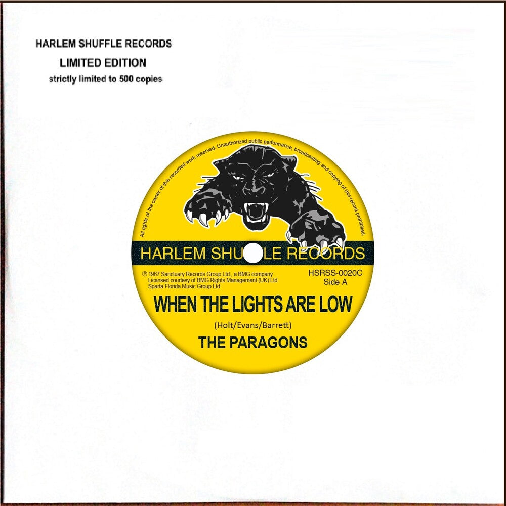 the album cover for The Paragons - When The Lights Are Low / I Want To Go Back