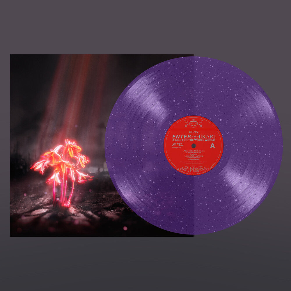 the album cover for Enter Shikari - A Kiss for the Whole World [Indie Exclusive Limited Edition Transparent Violet Sparkle LP]