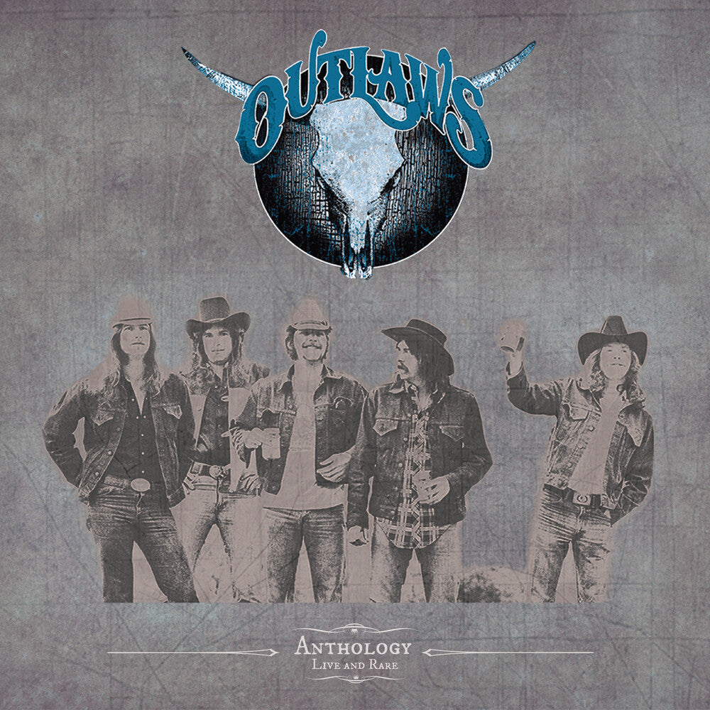 the album cover for Outlaws - Anthology - Live & Rare - Blue/Red/White/Purple