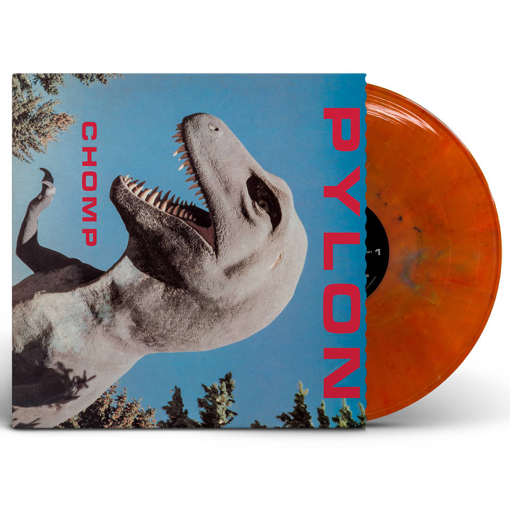 the album cover for Pylon - Chomp [Indie Exclusive Limited Edition Red and Black Mix LP]