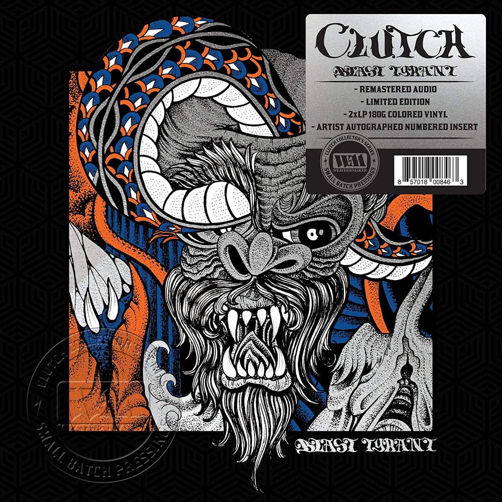 the album cover for Clutch - Blast Tyrant: Clutch Collector's Series [Limited Edition Orange & Blue 2LP]