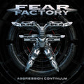 the album cover for Fear Factory - Aggression Continuum [Black Blue w/ White Splatter 2LP]