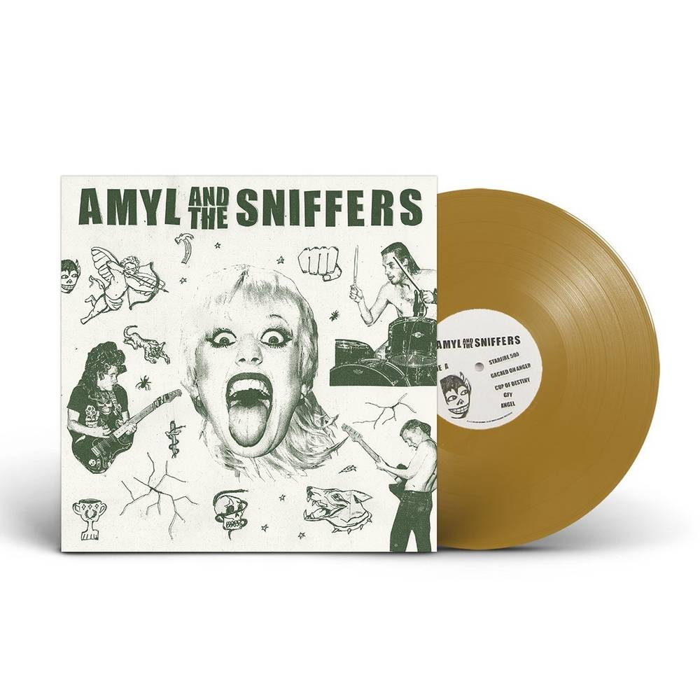 the album cover for Amyl and The Sniffers - Amyl & The Sniffers [Indie Exclusive Limited Edition Gold LP]