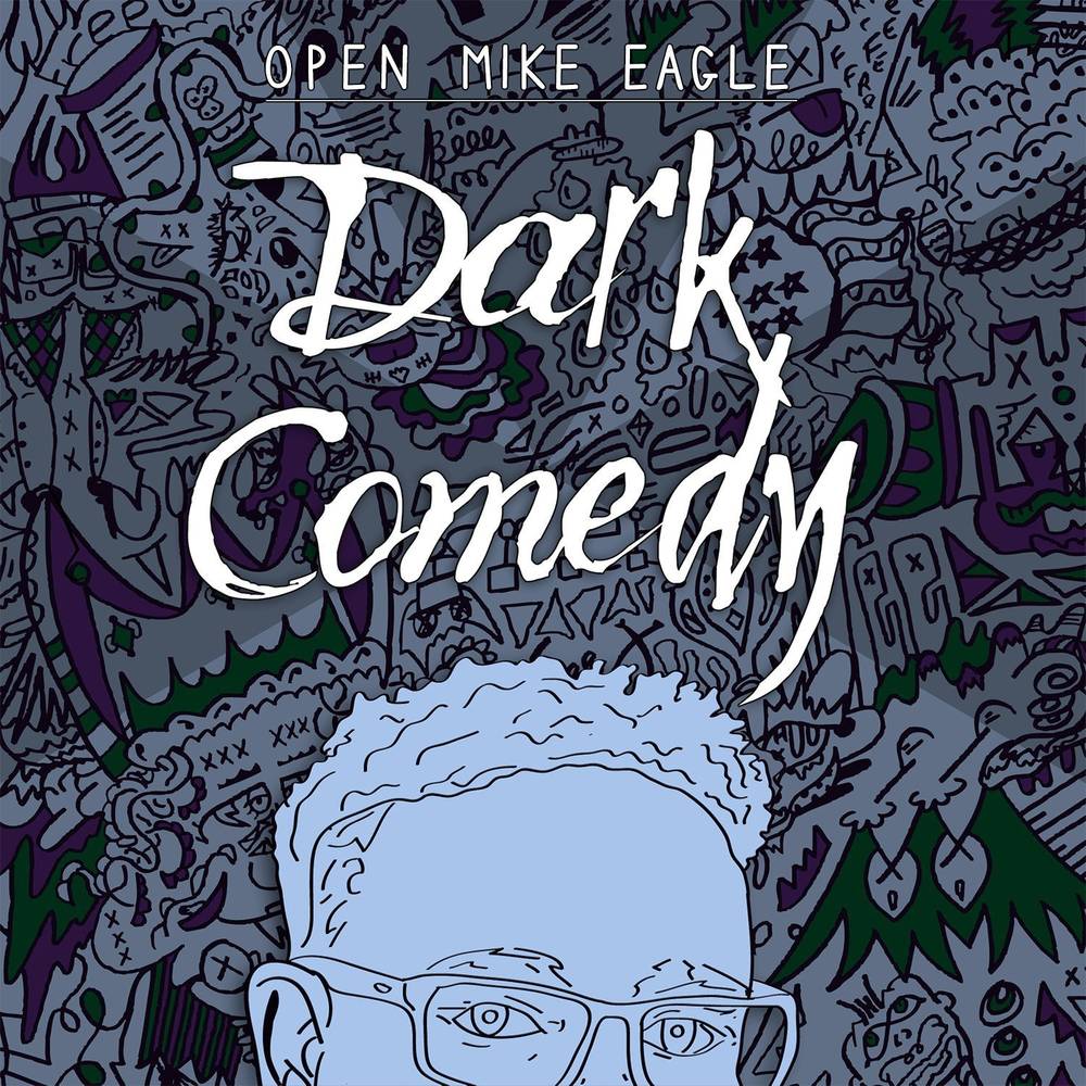 the album cover for Open Mike Eagle - Dark Comedy [Indie Exclusive Limited Edition Iridescent Blue LP]