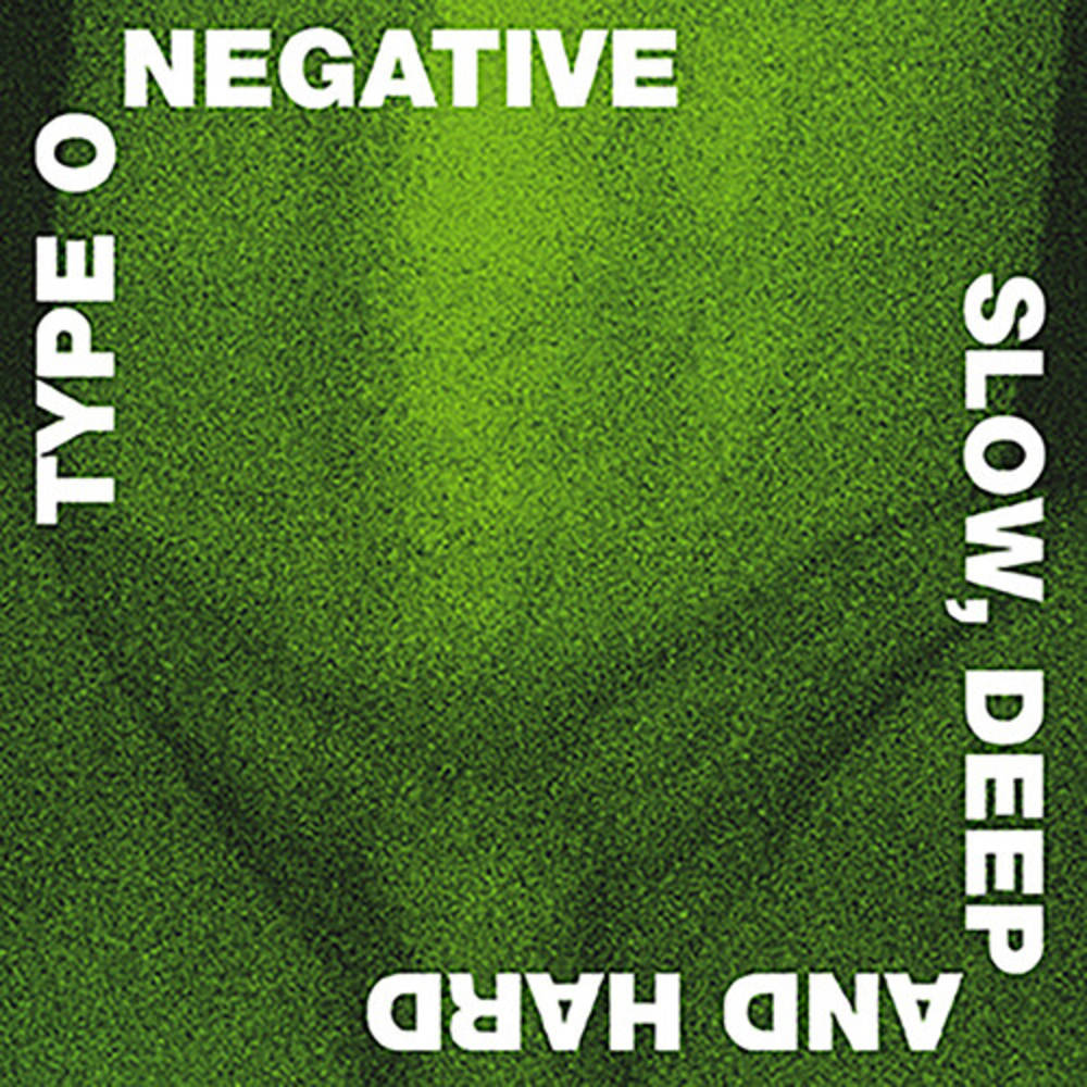 the album cover for Type O Negative - Slow, Deep And Hard: 30th Anniversary Edition [Green/Black Mixed LP]