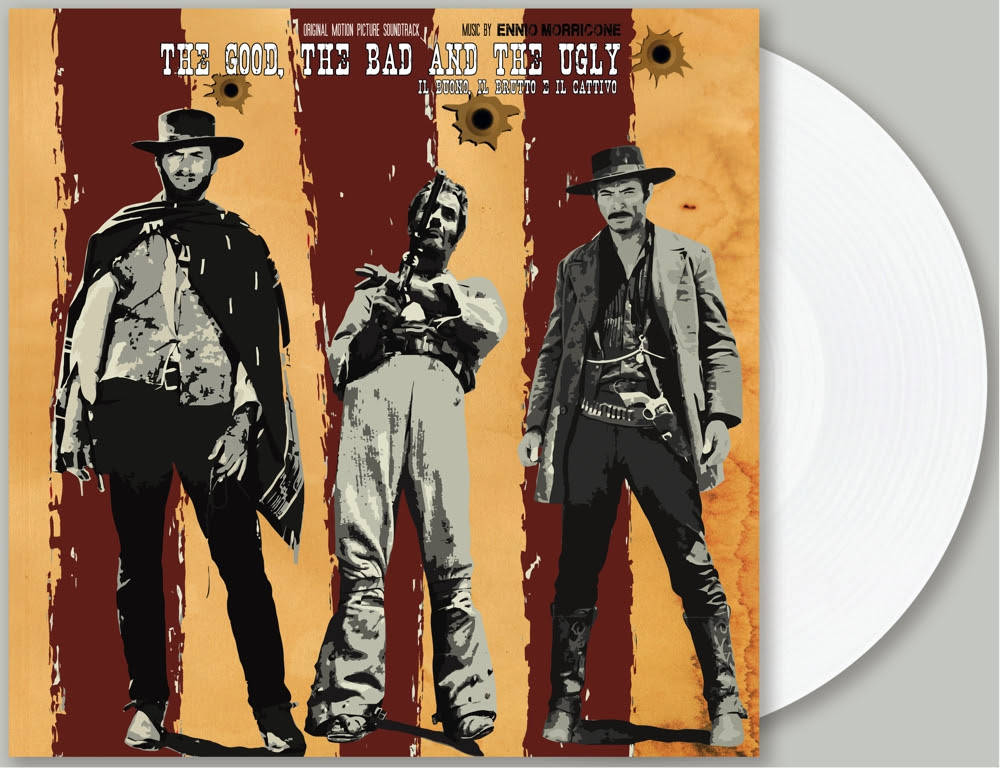 the album cover for Ennio Morricone - The Good, the Bad and the Ugly [RSD Essential White LP]