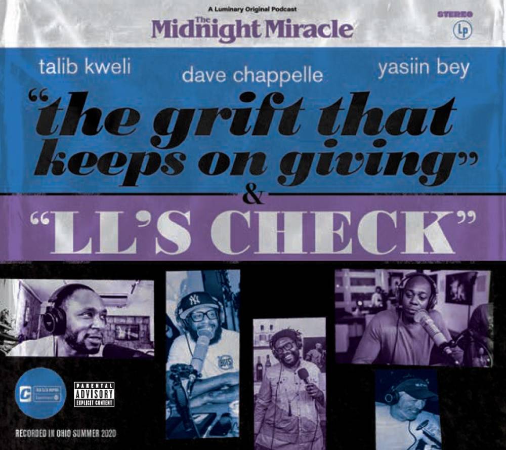 the album cover for Dave Chappelle, Talib Kweli &amp; Yasiin Bey - The Midnight Miracle