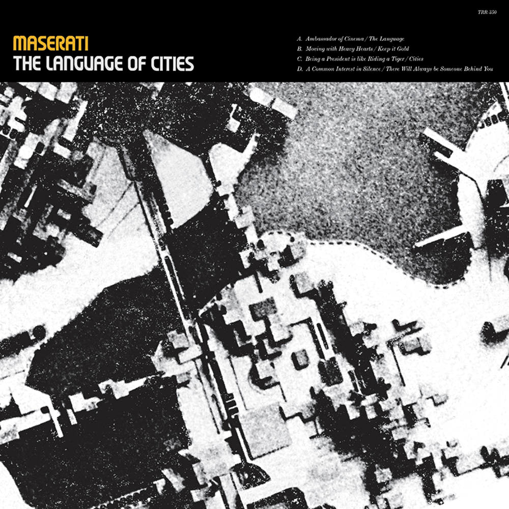 the album cover for Maserati - The Language Of Cities: Anniversary Edition [Crystal Clear Vinyl w/ Red & Yellow 2LP]