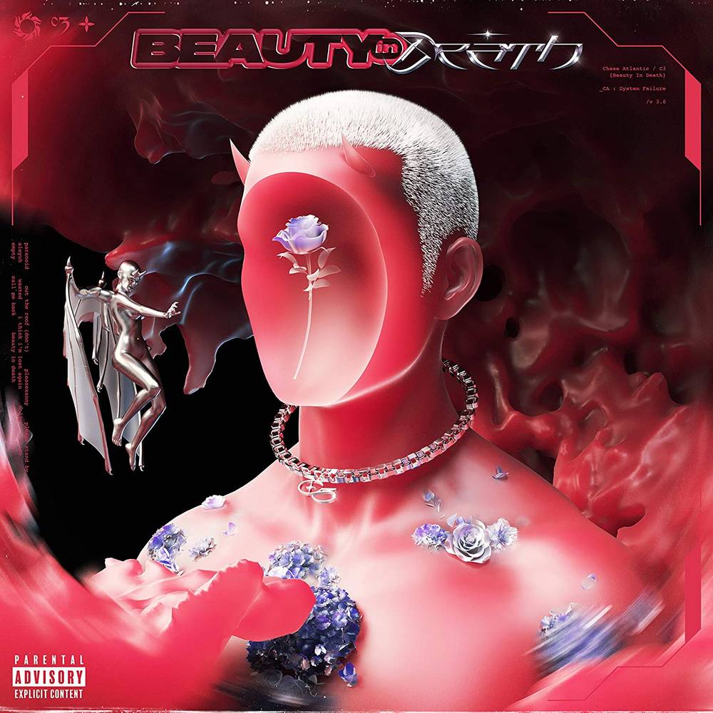 the album cover for Chase Atlantic - Beauty In Death [Clear with Red Blobs LP]