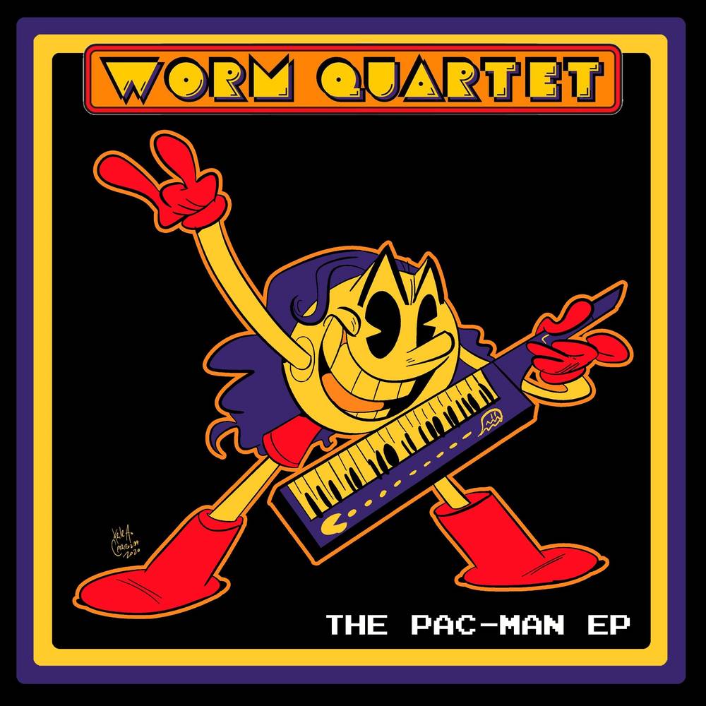 the album cover for Worm Quartet - The Pac-Man EP [Indie Exclusive Limited Edition Pac-Man Colored LP]