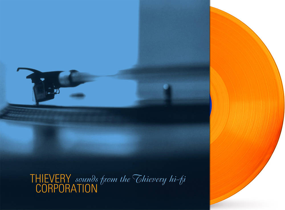 the album cover for Thievery Corporation - Sounds From The Thievery Hi-Fi [RSD Essential Indie Colorway Orange 2LP]