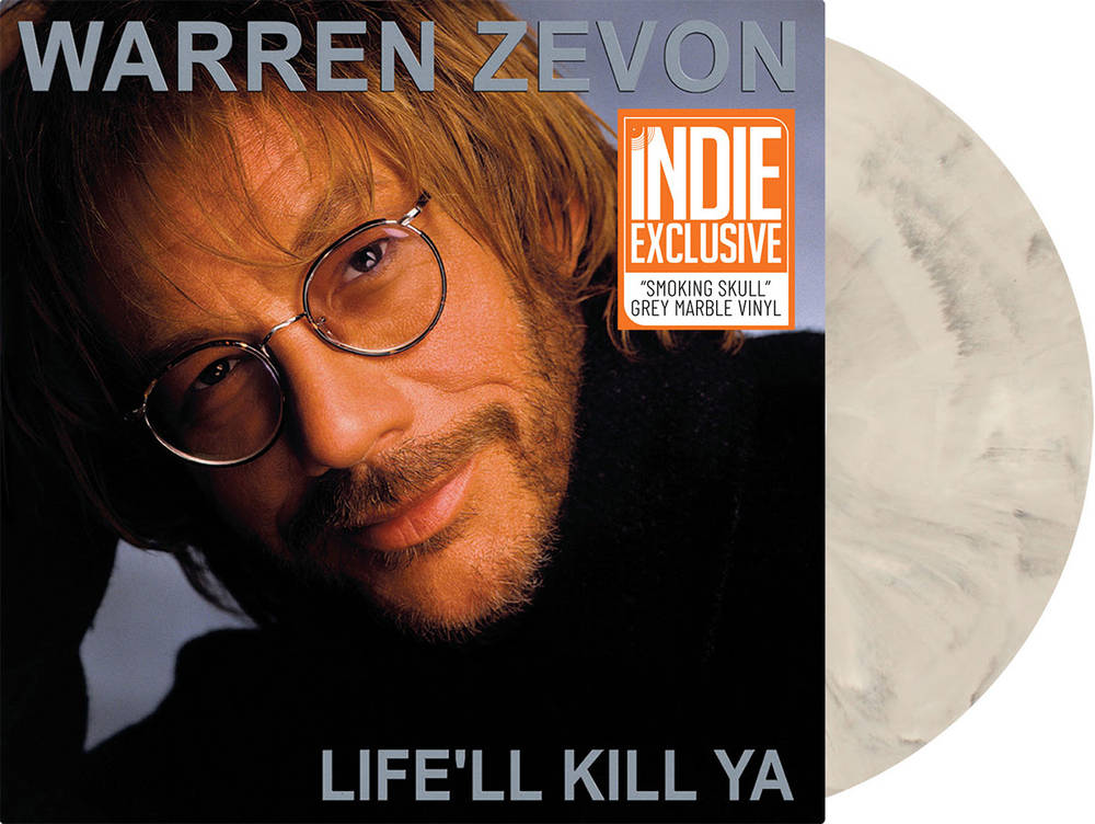 the album cover for Warren Zevon - Life'll Kill Ya [RSD Essential Indie Colorway Smoking Skull LP]