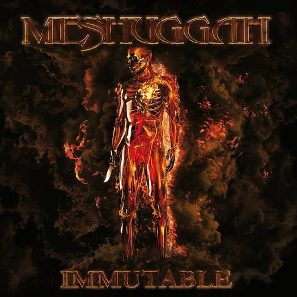 the album cover for Meshuggah - Immutable [Indie Exclusive Limited Edition White/Blue Marble 2LP]