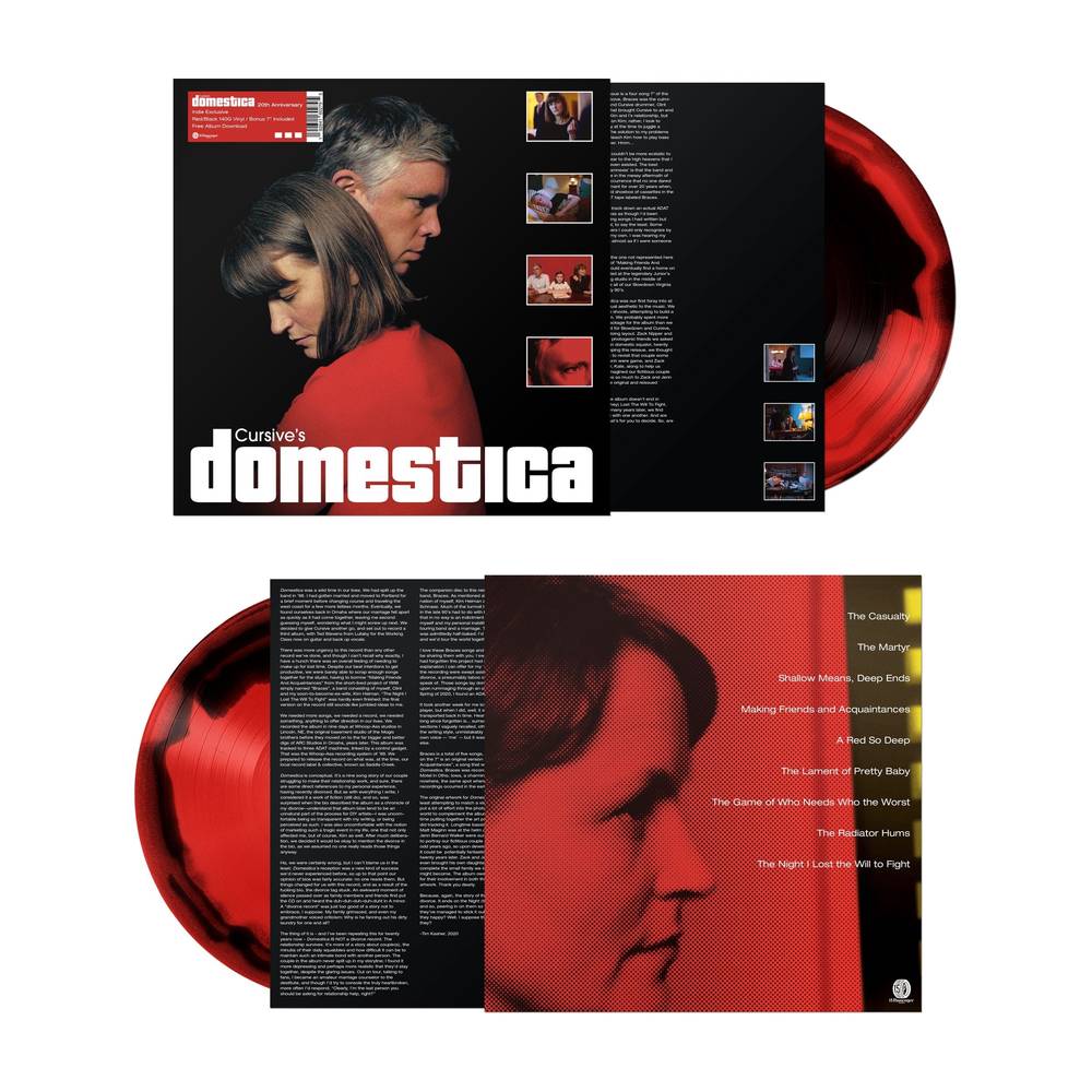 the album cover for Cursive - Cursive's Domestica [Indie Exclusive Limited Edition Deluxe Red/Black LP+7in Single]