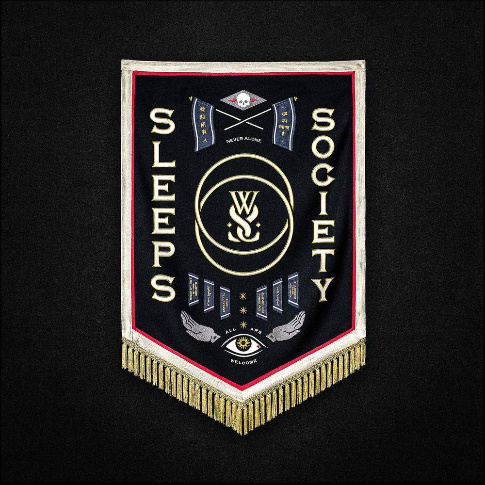 the album cover for While She Sleeps - SLEEPS SOCIETY [Limited Edition Glow In The Dark LP]