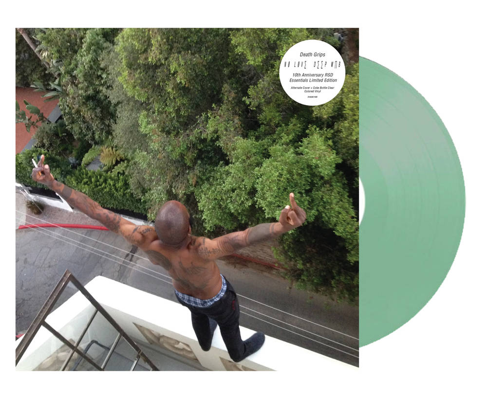 the album cover for Death Grips - No Love Deep Web [RSD Essential Coke Bottle Clear LP]