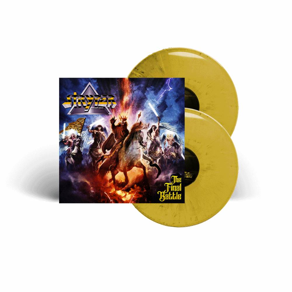 the album cover for Stryper - The Final Battle [Indie Exclusive Limited Edition Yellow Marble 2LP]