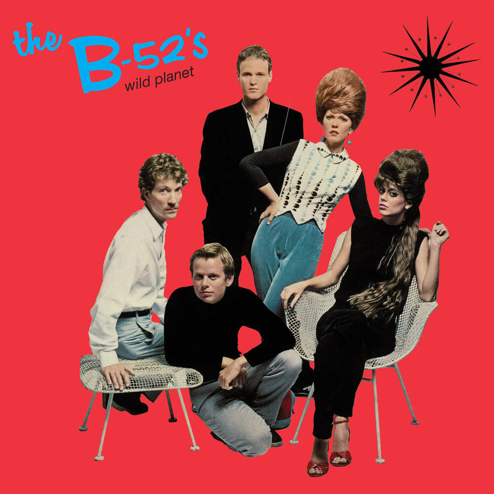 the album cover for The B-52's - Wild Planet [Rocktober Limited Edition Ultra Clear w/ Blue Splatter LP]