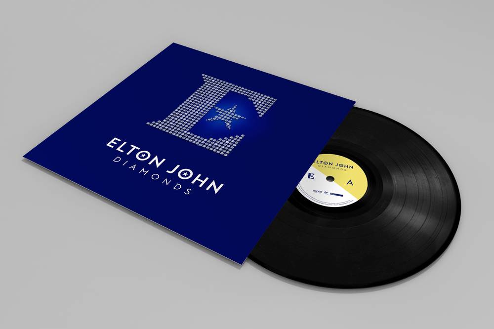 the album cover for Elton John - Diamonds [Indie Exclusive Limited Edition 2 LP w/ Lithograph]