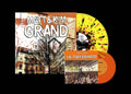 the album cover for Matt & Kim - Grand [RSD Essential Yellow w/Orange & Black Splatter LP+7in]
