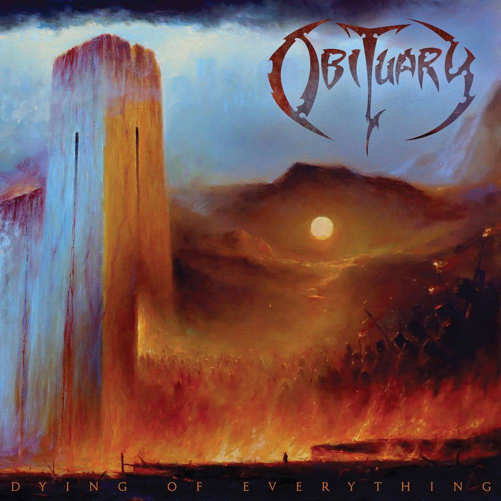 the album cover for Obituary - Dying Of Everything [Indie Exclusive Limited Edition Halloween Orange LP]