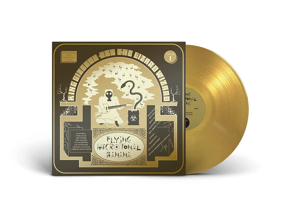 the album cover for King Gizzard & The Lizard Wizard - Flying Microtonal Banana [Golden Rattlesnake Edition LP]