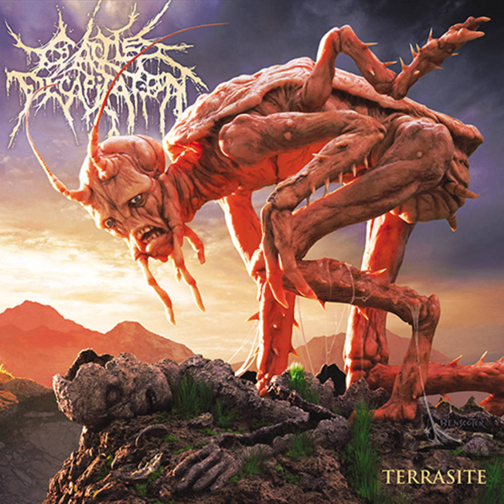 the album cover for Cattle Decapitation - Terrasite [Indie Exclusive Limited Edition Orange Blend 2LP]