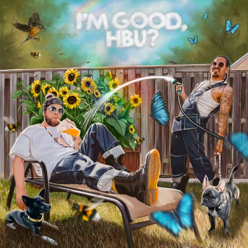 the album cover for Snotty Nose Rez Kids - I'm Good, HBU? [Translucent Blue LP]