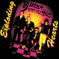 the album cover for The Exploding Hearts - Guitar Romantic: Expanded & Remastered [Indie Exclusive Limited Edition Pink/Yellow Wisp Clear LP]