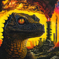 the album cover for King Gizzard & The Lizard Wizard - PetroDragonic Apocalypse; or, Dawn of Eternal Night: An Annihilation of Planet Earth and the Beginning of Merciless Damnation [L